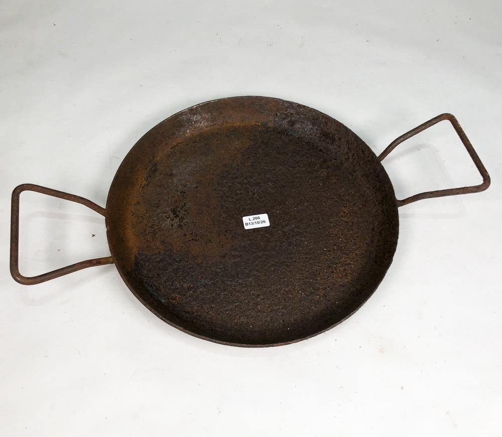 Plancha de Hierro Antigua con Asas Laterales - 27 cm