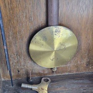 Reloj de Péndulo Alemán Junghans Antiguo con Caja de Roble - imagen 5