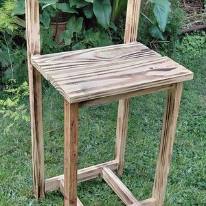 Mesa Desayunador Rústica con Cuatro Banquetas de Madera - imagen 2