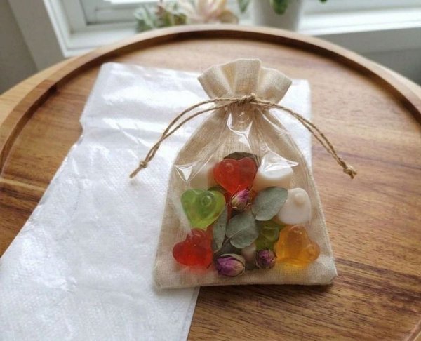 Bolsita de Mini Jabones Artesanales Naturales Corazón