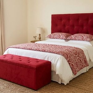 Respaldo de Sommier Tapizado Rojo 2 Plazas con Baúl Incorporado - imagen 1
