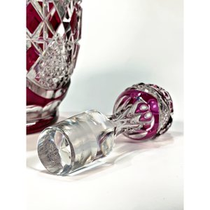 Botellón de Cristal Tallado Bordó con Tapón - 45 cm - imagen 5