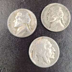 3 Monedas de Plata de EE. UU. de 1945 y Búfalo - imagen 5