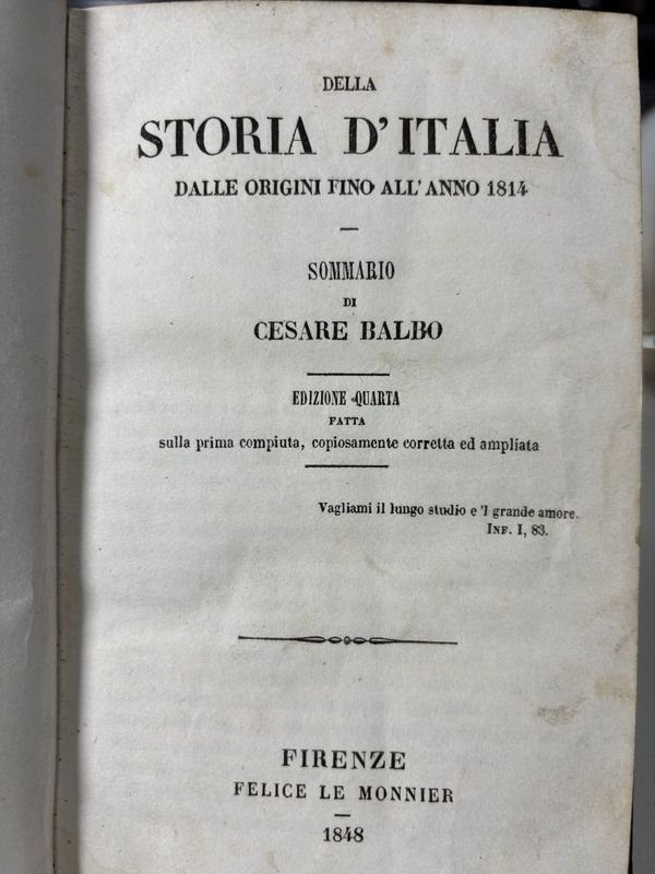 Libro de Historia de Italia por César Balbo - imagen 2