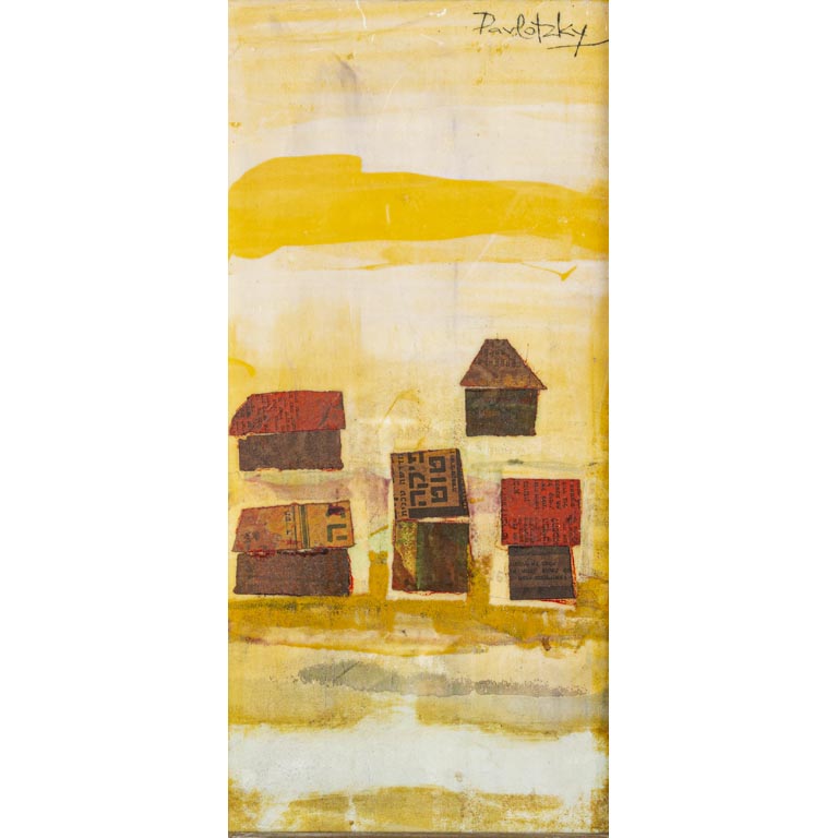 Pintura abstracta de Raúl Pavlotzky en papel