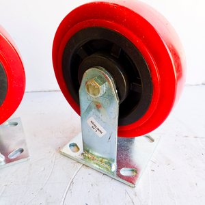 Set de 6 Ruedas Giratorias de Teflón Rojo 8 Pulgadas - imagen 3
