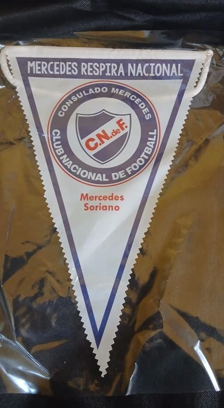 Banderín Club Nacional de Football Consulado Mercedes Soriano Tela Raso