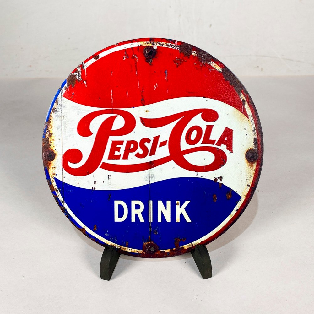 Chapa Decorativa Pepsi Cola Circular Vintage 19 cm