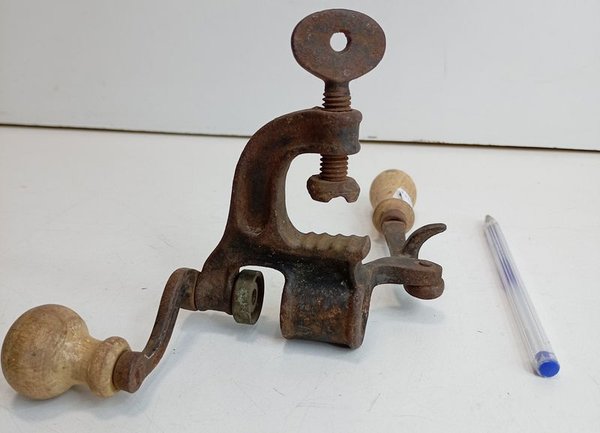 Antiguo Cargador de Cartuchos de Metal y Madera - imagen 1
