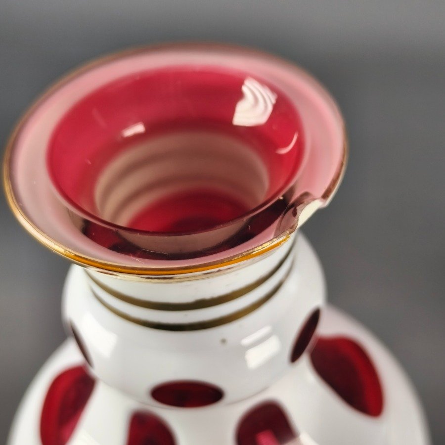 Botellón de cristal de Bohemia esmaltado con diseños tallados y florales pintados a mano - imagen 6