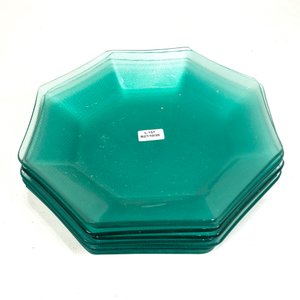 Juego de 9 Platos Octogonales Hialinos Verdes de 23 cm - imagen 1