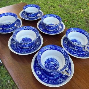 juego de te en loza esmaltada japonesa ( 6 platillos y 6 tacitas) - imagen 3