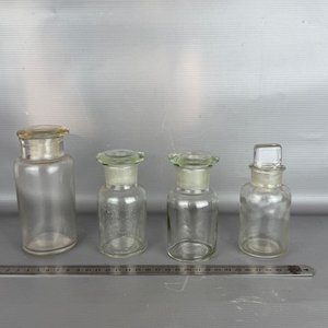 Lote de 4 Frascos de Farmacia Vintage de Vidrio - imagen 2