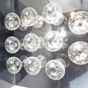 Conjunto de 11 Copas Antiguas de Cristal con Flores Grabadas - imagen 4