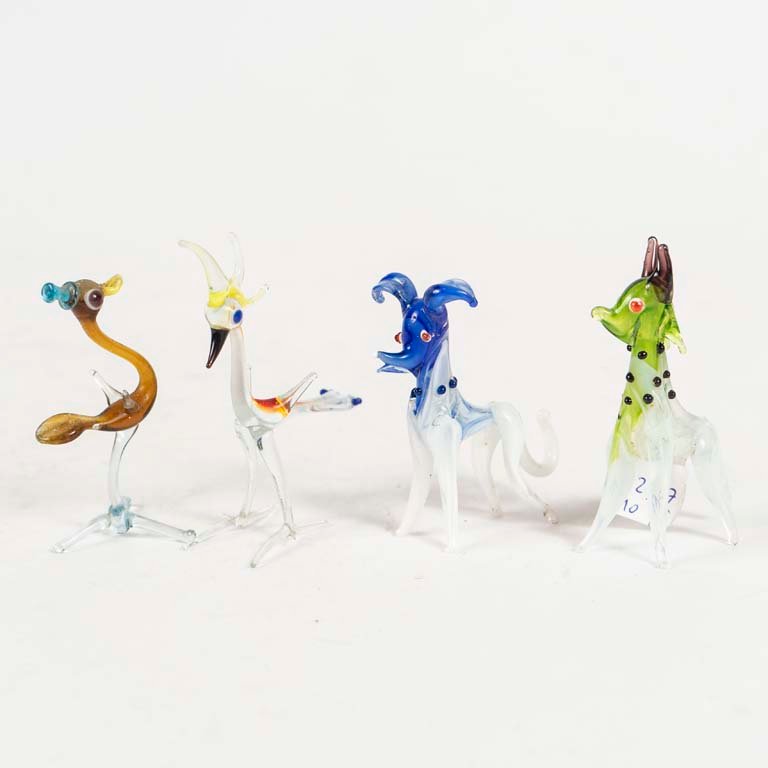 Lote siguiente: Figuras de cristal de Murano animales