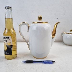 Juego de Servicio de Porcelana Olmos Blanco con Detalles Dorados - 25 Piezas - imagen 4