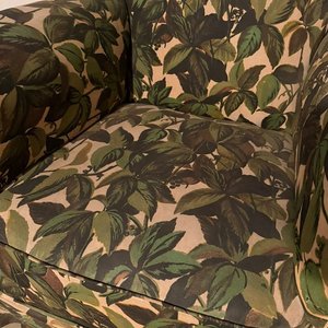 Sillón Antiguo Tapizado con Hojas Verdes - imagen 5
