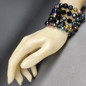 Pulsera Elástica Multicolor de 5 Vueltas con Gemas de Vidrio Facetadas - imagen 3