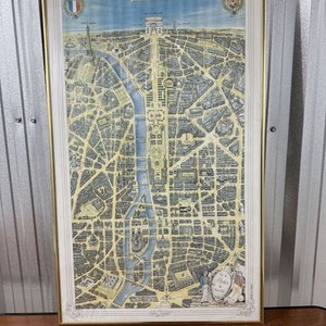 Lote anterior: Mapa Enmarcado de París con Vista Aérea Clásica y Monumentos Emblemáticos