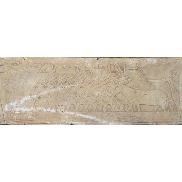 Antiguo Relieve Egipcio: Pastor con Manada de Mulas (Museo del Louvre)