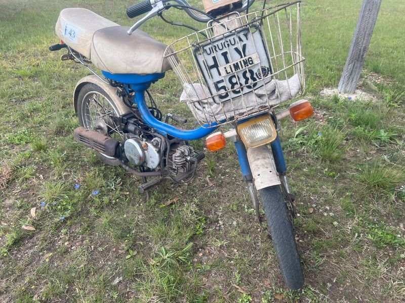 Ciclomotor Liming Azul con Canasto y Asiento Blanco