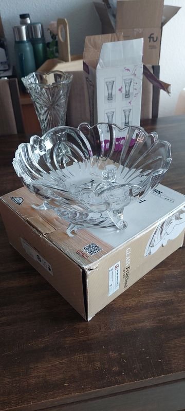 Crystal Bowl con Manijas de Cristal