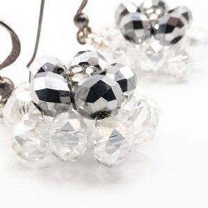 Par de Caravanas de Plata con Cristales Facetados - imagen 2