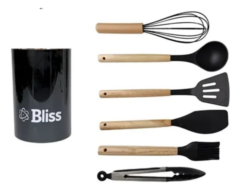 Set de menaje para cocina con utensilios de silicona y madera - imagen 5