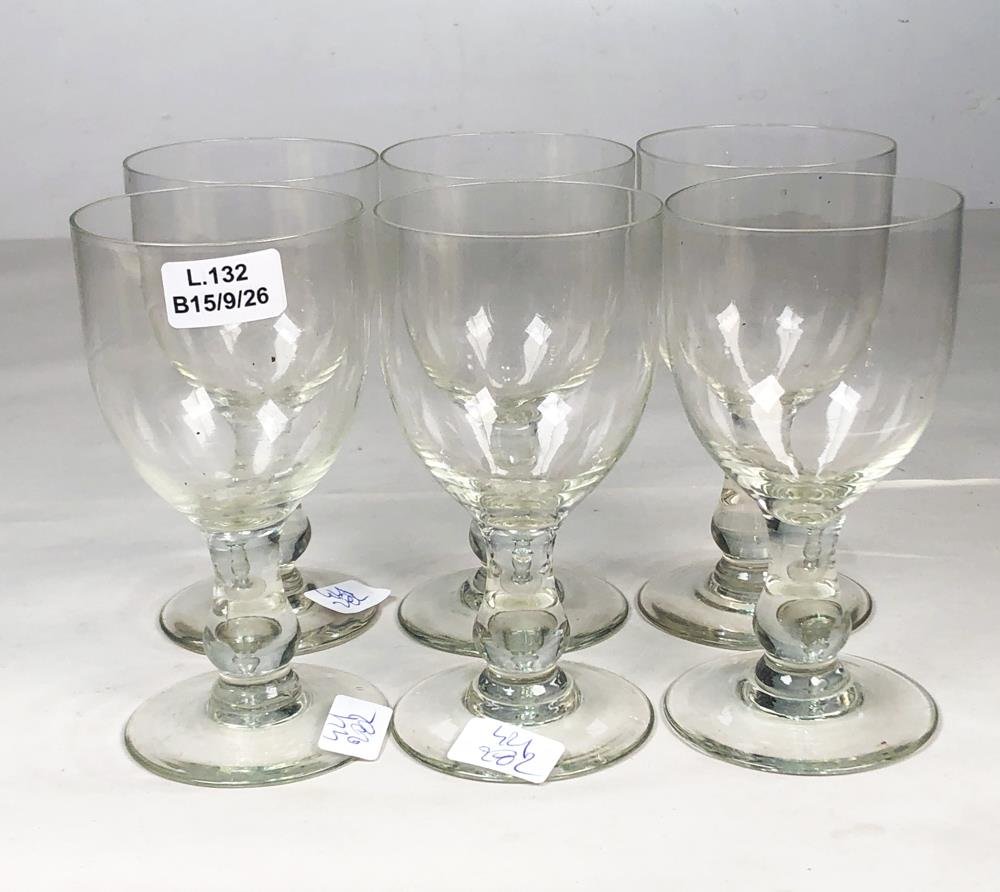 Seis Copas de Cristal Hialino Vintage