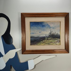 Óleo sobre Fibra "Ella Taylor Fox" con Marco de Madera Natural - imagen 5