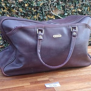 Bolso de Viaje Vintage Samsonite de Cuero Marrón - imagen 1
