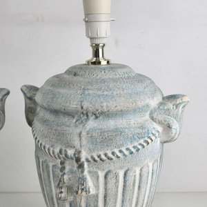 Par de Lámparas de Mesa Estilo Clásico Ánfora Azul - imagen 3
