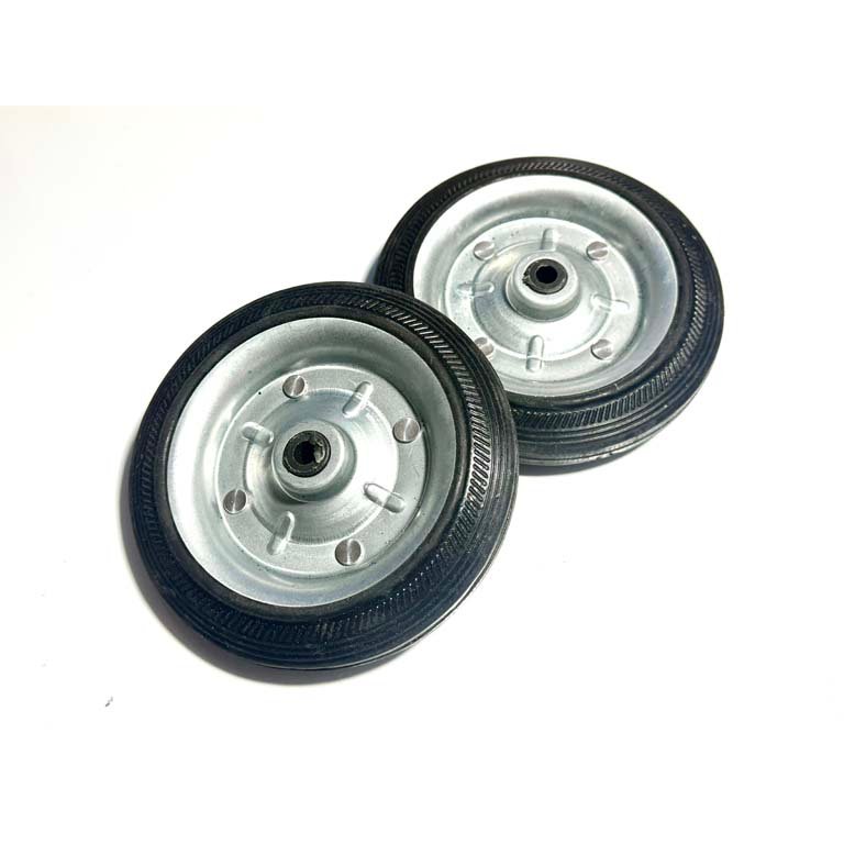 Par de Ruedas para Carrito de Feria - Goma y Metal