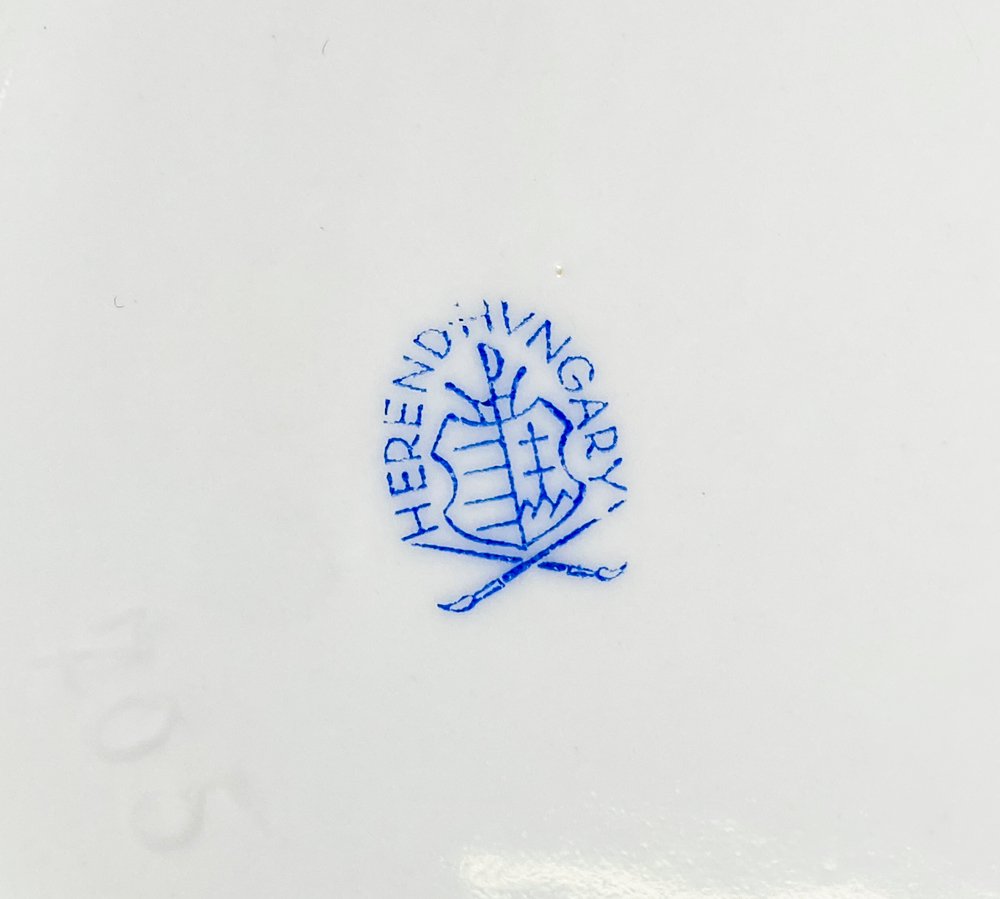 Dos centros de porcelana HEREND hungara con diseño floral - imagen 5