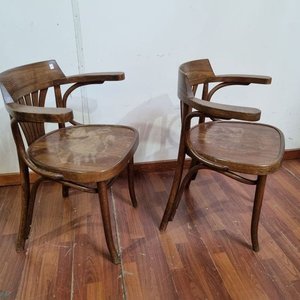Par de Sillones Estilo Vienes Thonet Madera con Apoyabrazos - imagen 3