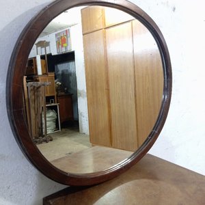 Espejo Oval con Marco de Madera Oscura - imagen 2