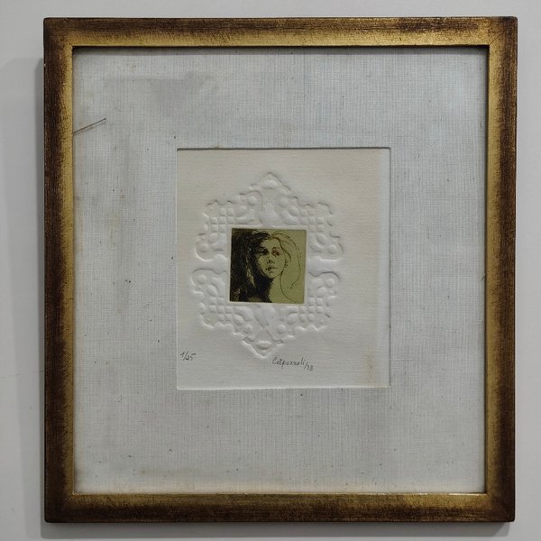 Serigrafía de Capozzoli Firmada con Marco Dorado - imagen 1