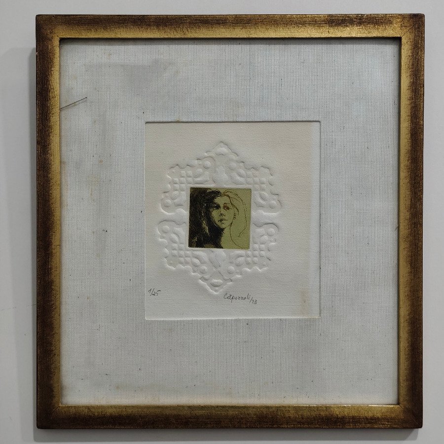 Serigrafía de Capozzoli Firmada con Marco Dorado