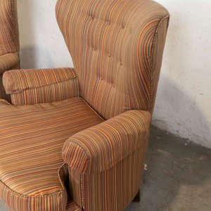 Par de Sillones Franceses Rayados con Detalles a Reparar - imagen 3