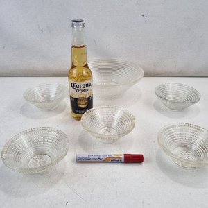 Set de 6 Bowls de Vidrio Labrado con Base Estrella - imagen 1