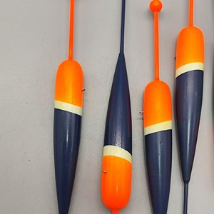Lote de 5 Boyas de Pesca Alargadas en Azul y Naranja - imagen 2