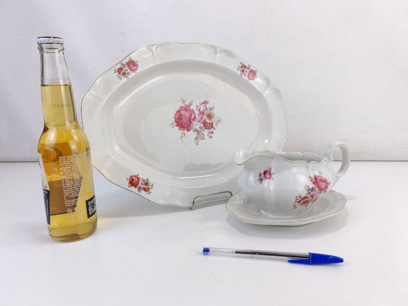 Bandeja Y Salsera Olmos - Piezas de Porcelana - imagen 2