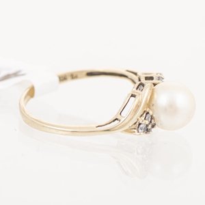 Anillo de Oro con Perla y Circonias - imagen 2