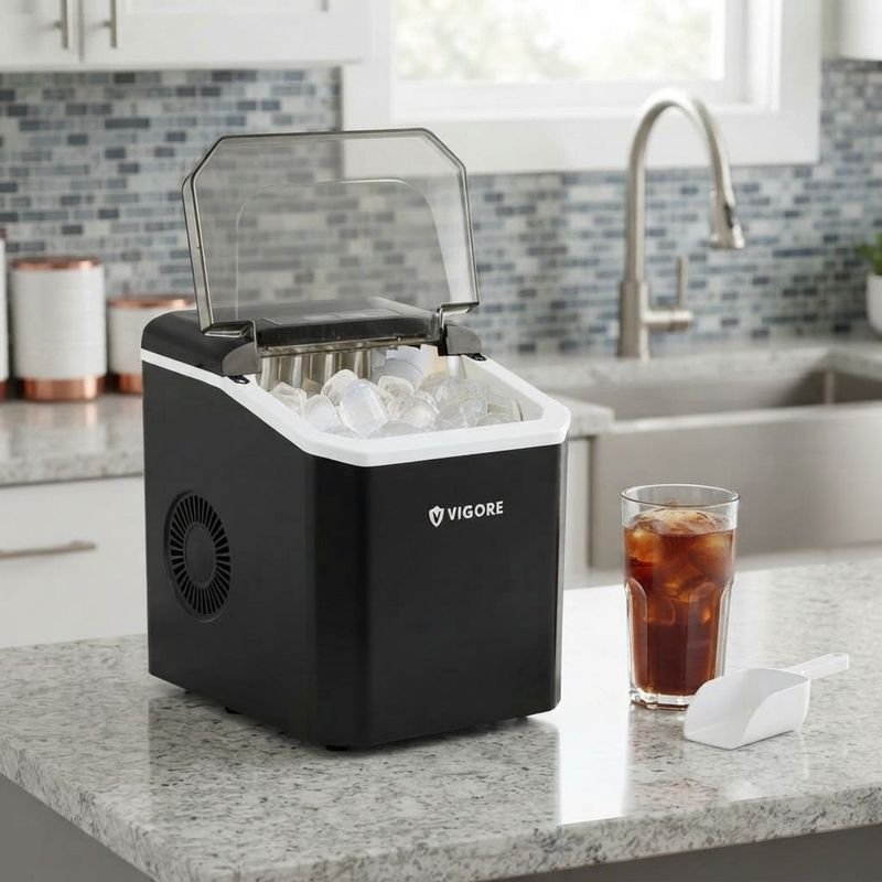 Máquina Eléctrica para Hacer Hielo VIGORE - Cubos Perfectos