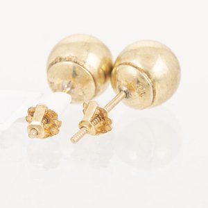 Par de Tornillos de Oro 18k Bolitas Lisas - imagen 2