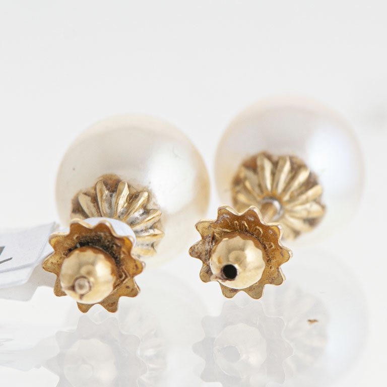 Par de tornillos oro 18k con perlas - imagen 2