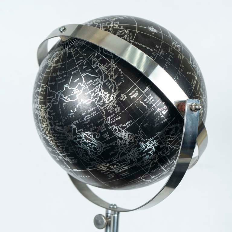 Globo terraqueo base de pedestal de metal - imagen 2