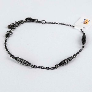 Pulsera de Plata con Rodio Negro y Detalles Calados - imagen 2