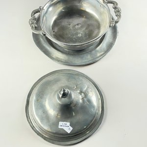 Centro de Peltre con Tapa y Bandeja Circular - 20 cm - imagen 3