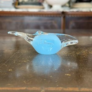 Piezas Decorativas de Vidrio: Pez Azul, Rosa Grabada y Bandeja - imagen 5